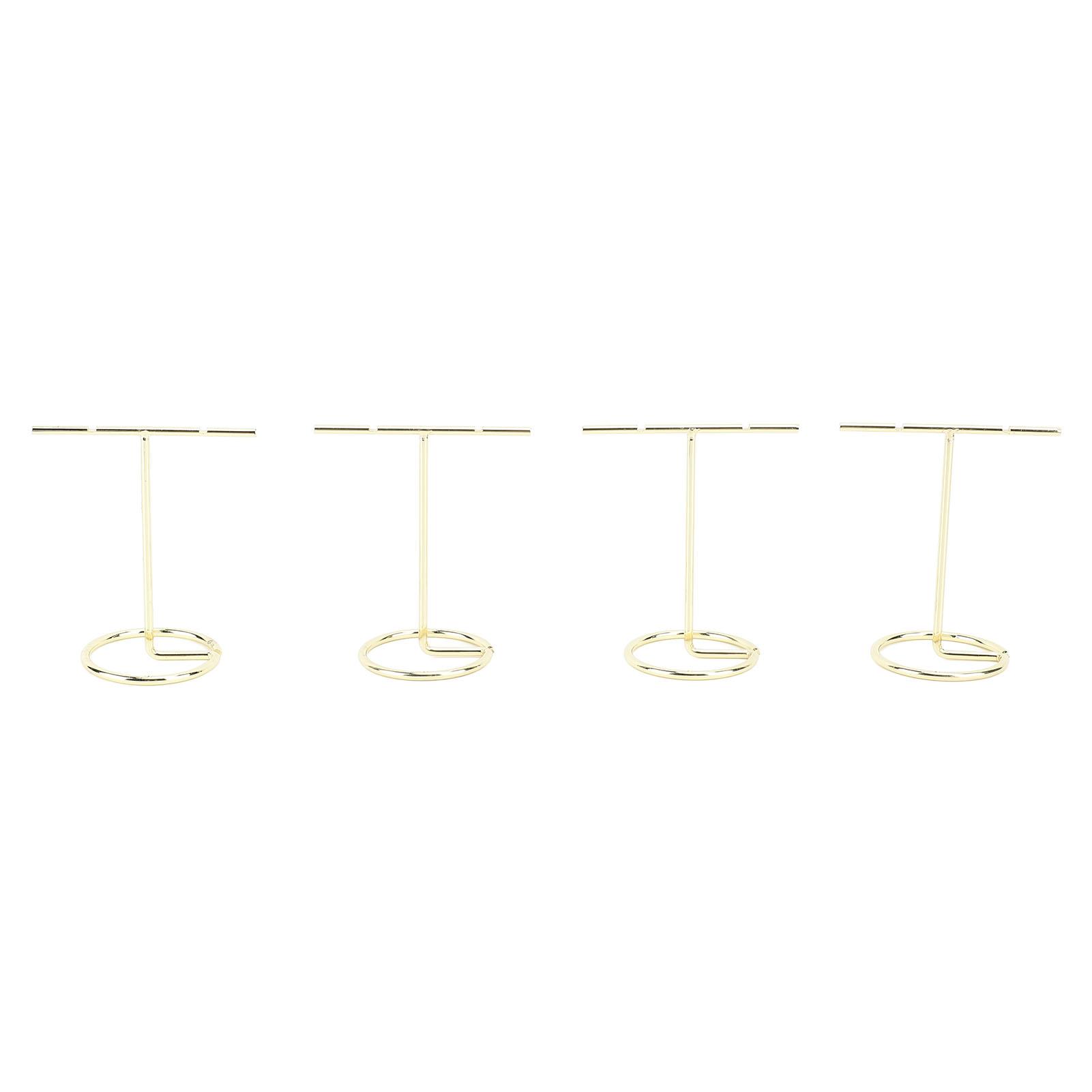 

4 шт. Т-образная подставка для серег, подставка для ювелирных изделий, реквизит для фото, Т-образная прорезная подставка для ожерелий золотой