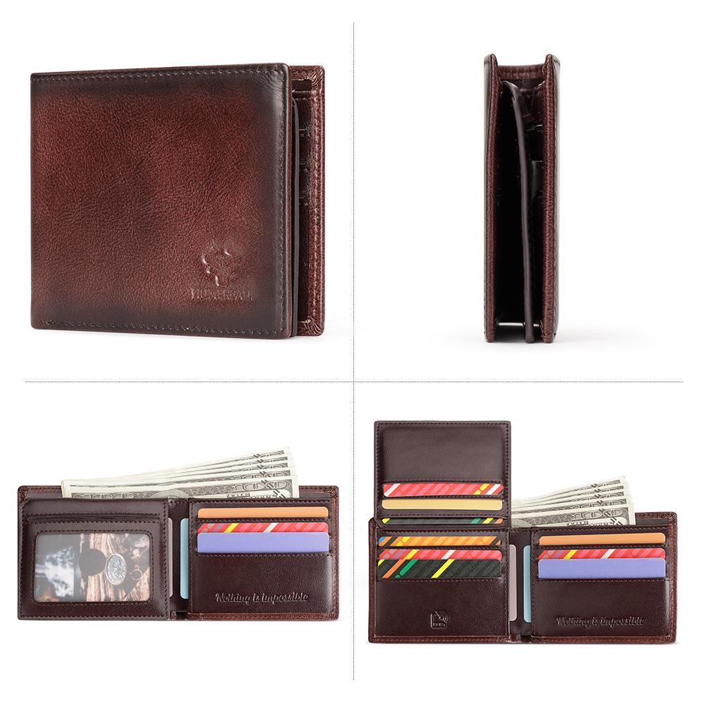 HUMERPAUL Men Wallet Leather Wallet Slim Card Case
