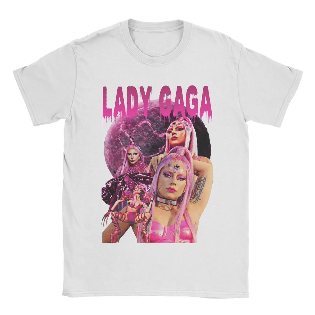 Lady Gaga Pink Drippy Portrait Vintage T-Shirt, Unisex Pop Fan Streetwear Tee, 100% Cotton Casual Short Sleeve Top