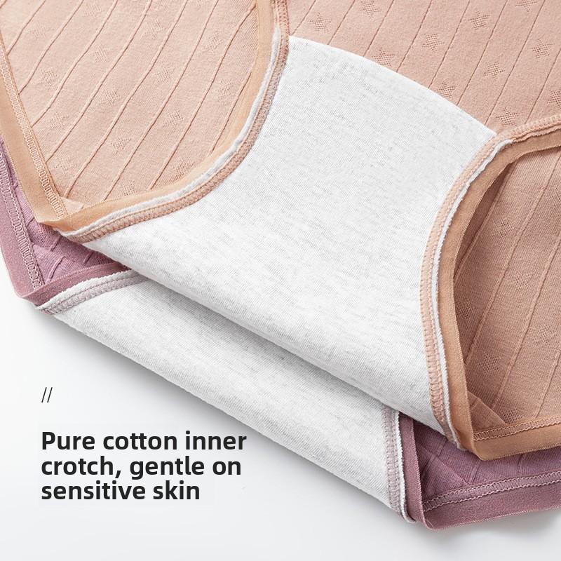 Plus Size Women's Spring and Summer Cotton Loose and Long Crotch High Waist Briefs