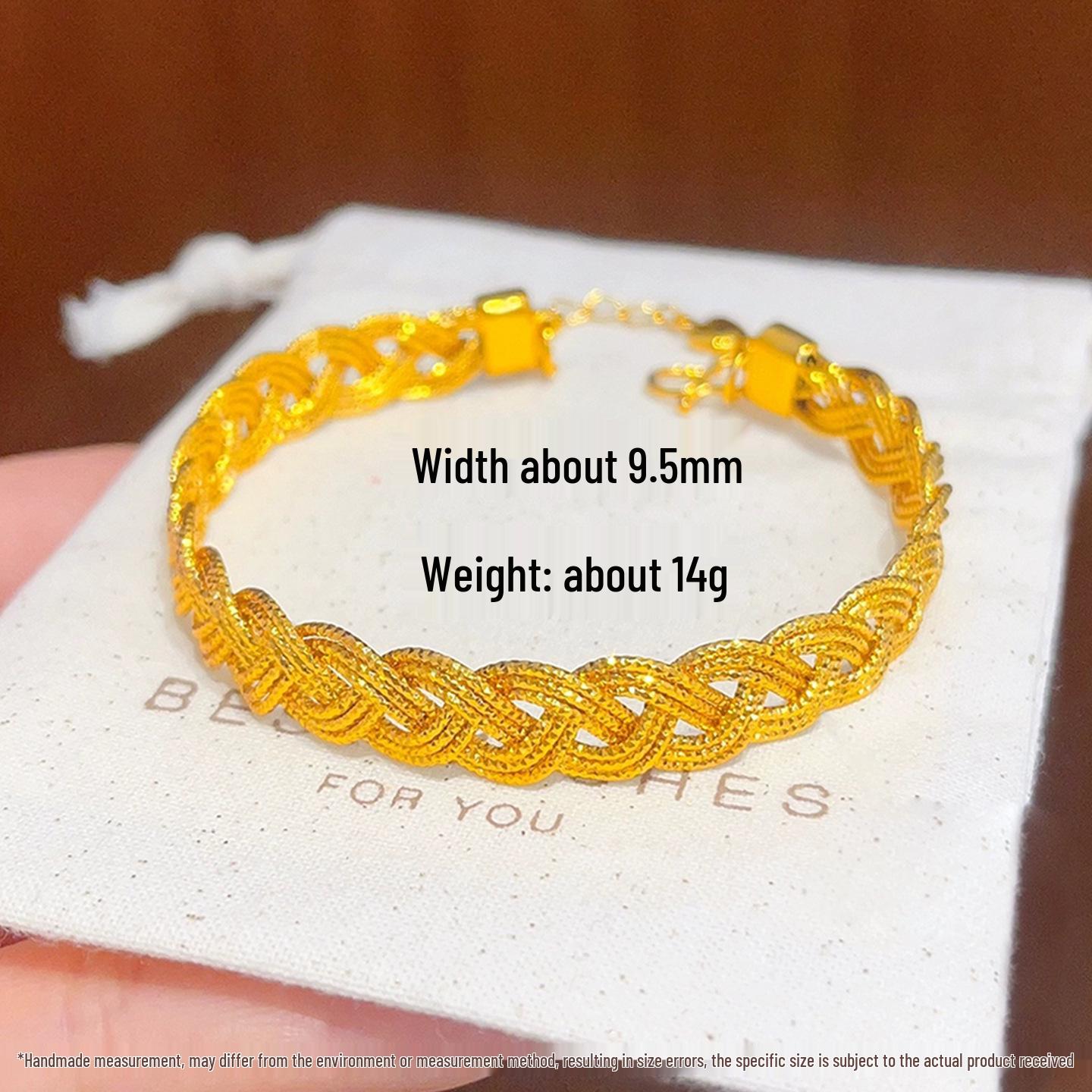 Браслет-косичка с золотой нитью в стиле Xiaohongshu - Универсальный женский темперамент