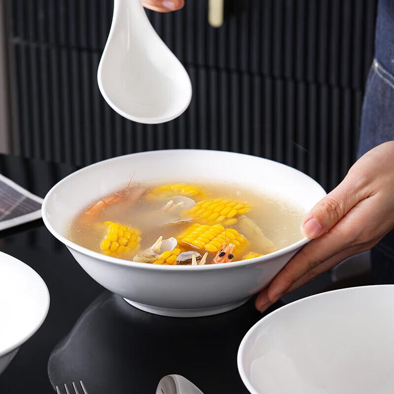 Meiliya Small Pure White Plastic Round Bowl