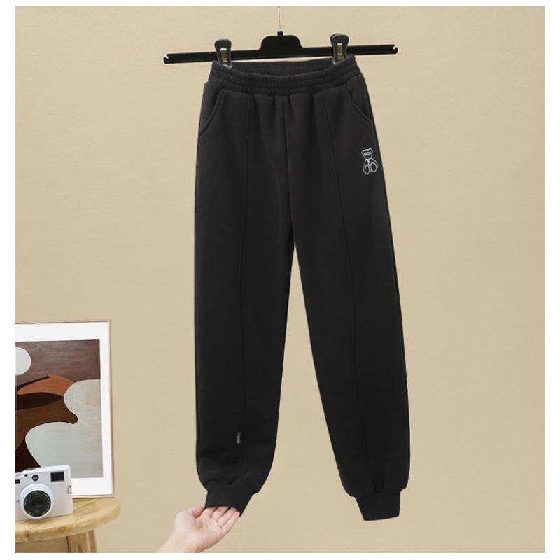 

Осенне-зимние спортивные штаны для девочек из плотного бархата, стильные повседневные леггинсы и спортивные брюки для студентов 150