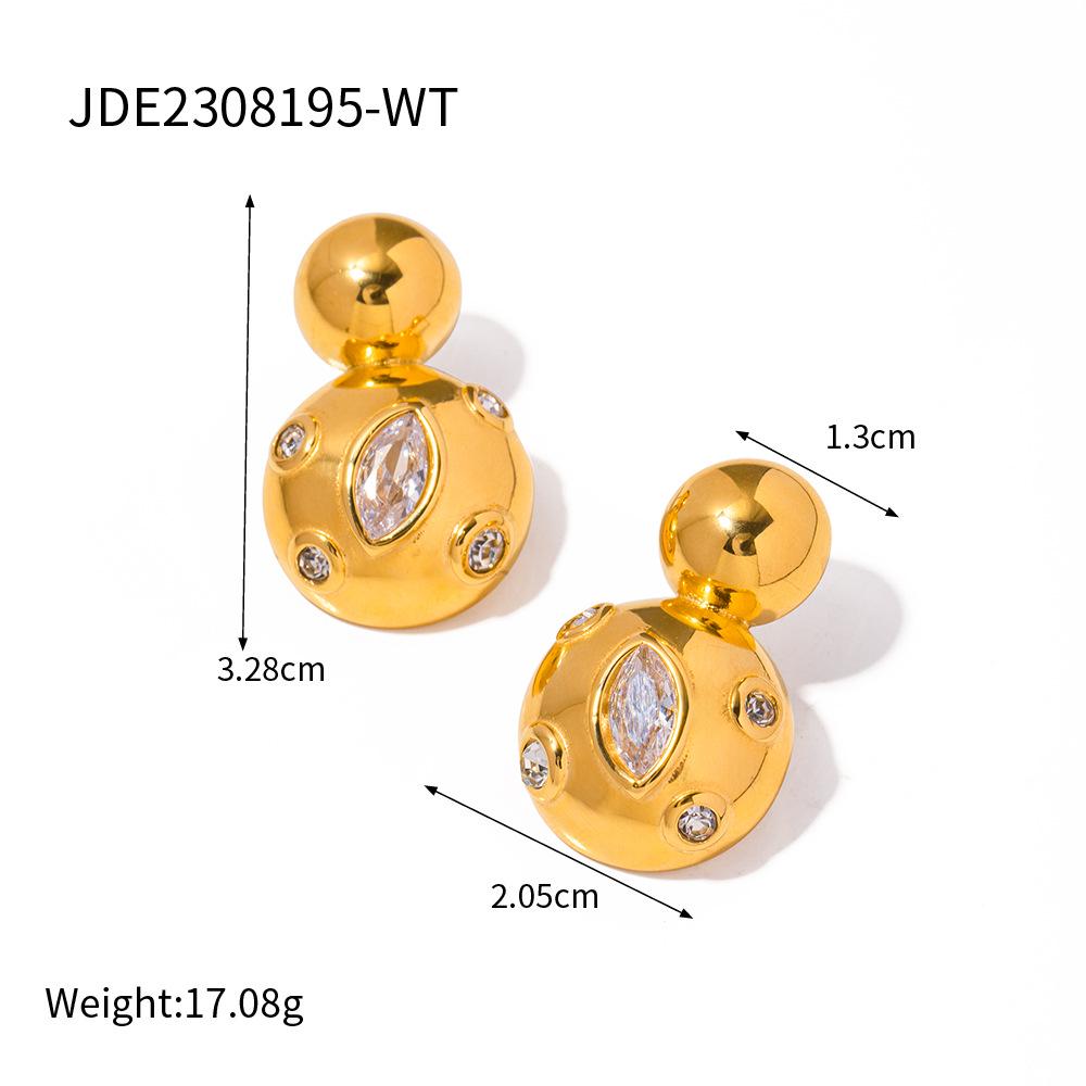 

Серьги-капли JD Designer из 18-каратного золота и нержавеющей стали, двухслойные, для женщин