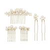 Hair Ornament, Women's Hairpin, 5 Piece Set, Wedding, Hair Accessory, Japanese Style, Accessory, Stylish, Pearl, Flower, Hair Comb, Formal, Hair