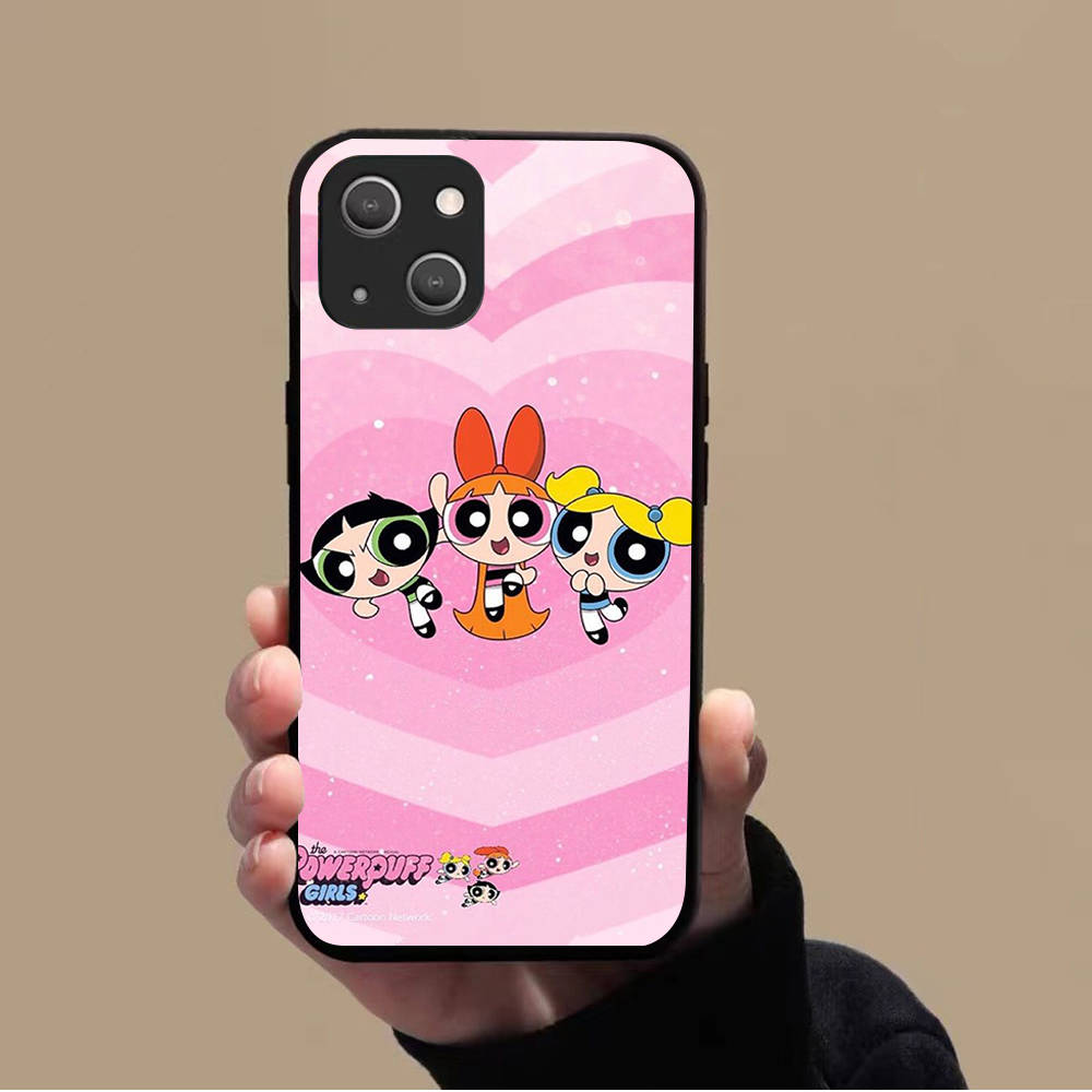 

М який чорний чохол KK-49 Powerpuff girls для iPhone XR 14 15 11 12 13 6 7 8 X XS Pro Max S8 Plus Samsung S22 S23 S21 S24 FE Ultra Samsung S23