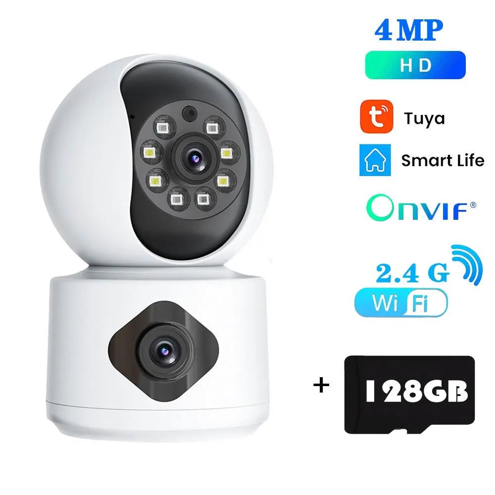 Tuya 8MP 5G Wifi Indoor Lens Baby Monitor Color Night Vision Camera 4k Dual Screen Auto Tracking Video Surveillance