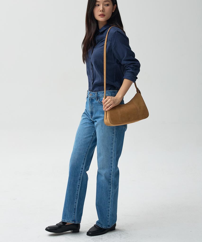 Monsac Karia Shoulder & Crossbody Bag Suede Beige Ap21-2662-Gs