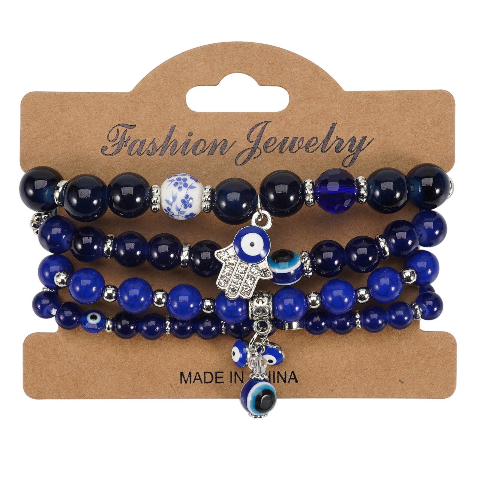 JYL TS Bracelet Bohemian Evil Eye  Beads Wards Off Harm HY-2969-4 royal blue красный трактор