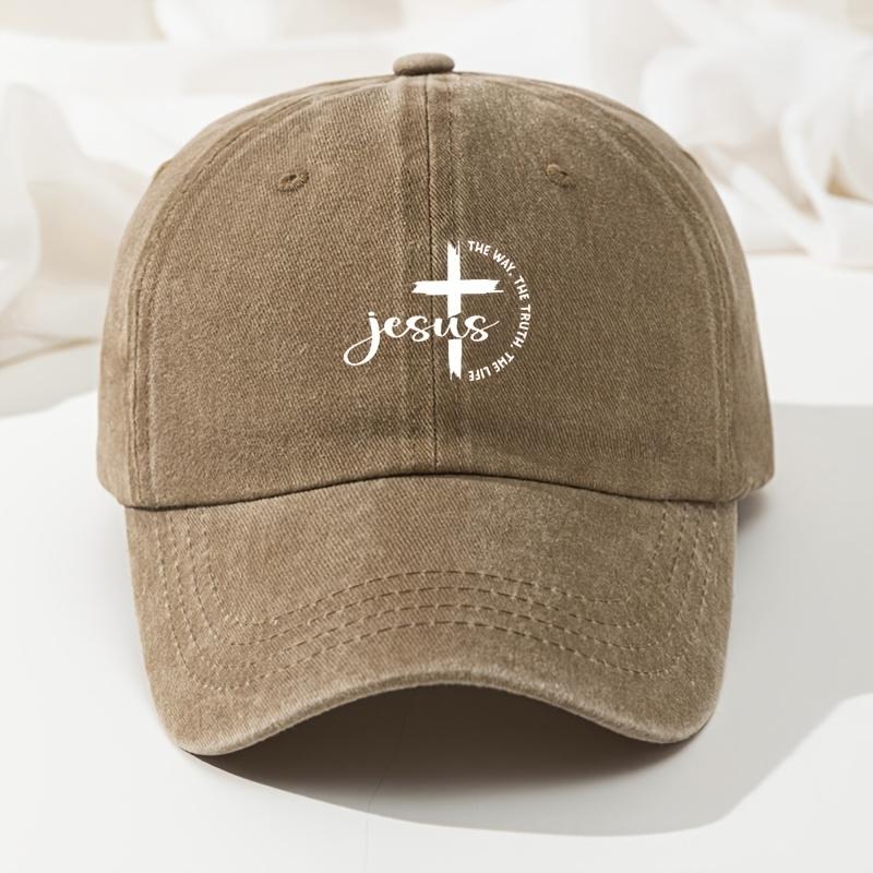 Fashionable Cross Print Baseball Cap Retro Washed Duck Cap High Quality Versatile Casual Fishing Hat