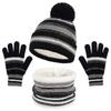 Children's Hat, Scarf, Gloves, Three Piece Set, Striped Autumn and Winter Knitted Fleece Kindergarten Warm Suit