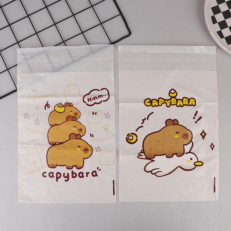 15/30Pcs Portable Universal Auto Door Seat Household Thickened Desktop Trash Can Cartoon Capybara Car Disposable Garbage Bag