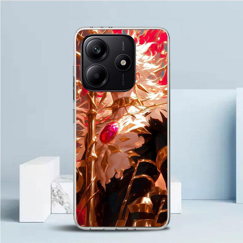 Fate Zero Stay Night Gilgamesh Phone Case For Xiaomi Redmi Note 15 14 14S 13 12S 12 Pro Plus 11S 11 11T 11E 10S 10 + Soft TPU Ba
