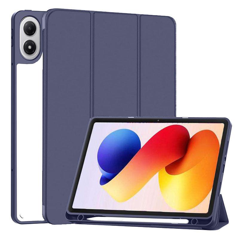 For Xiaomi Redmi Pad 2 Pro 12.1 Inch 2025 Case PU Fold Stand with Pencil Holder Acrylic Back Tablet Cover with Auto Sleep Funda
