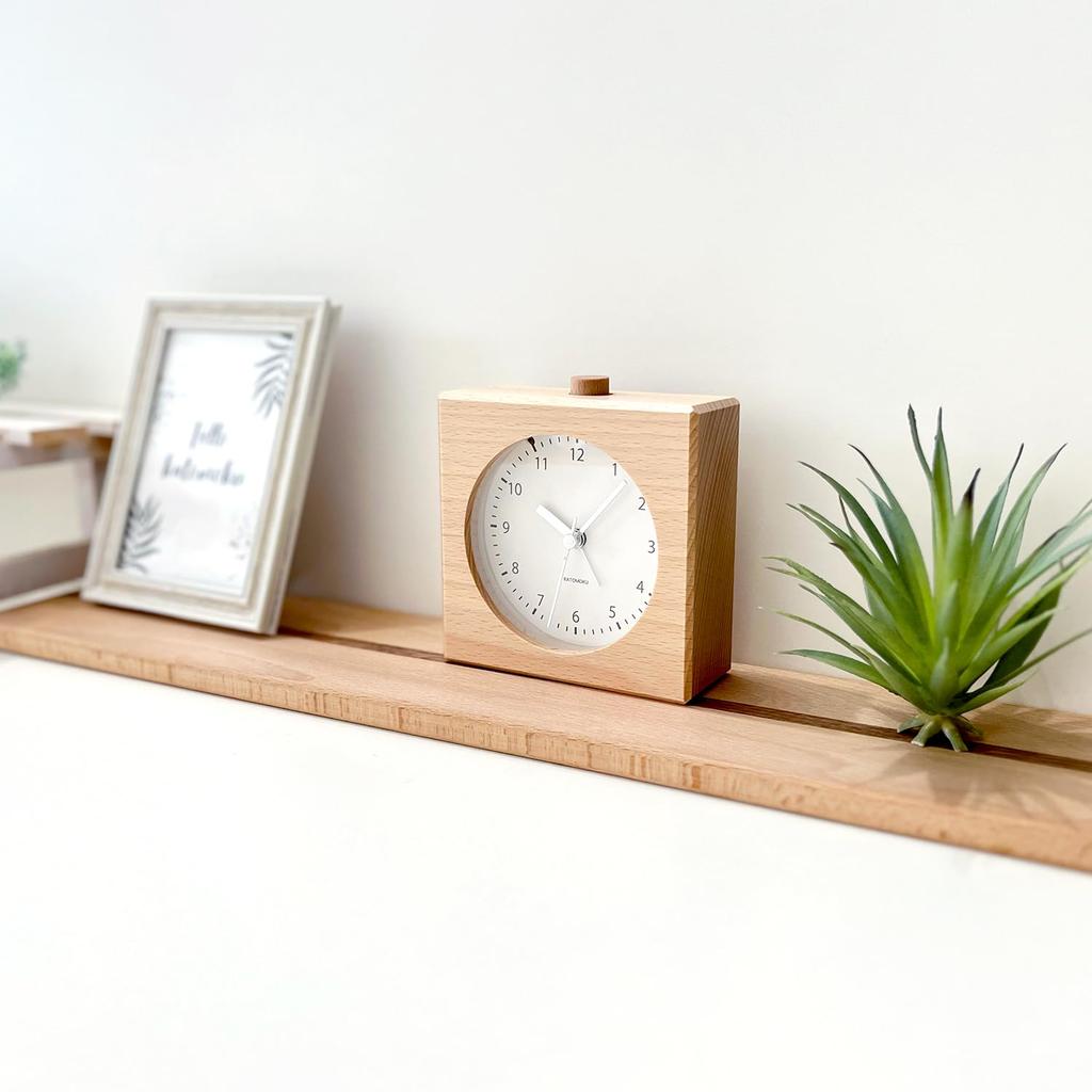 KATOMOKU Alarm Clock 5 Natural km-78NA Wooden Alarm Clock 11.2 x 11.8 x 4.6 cm