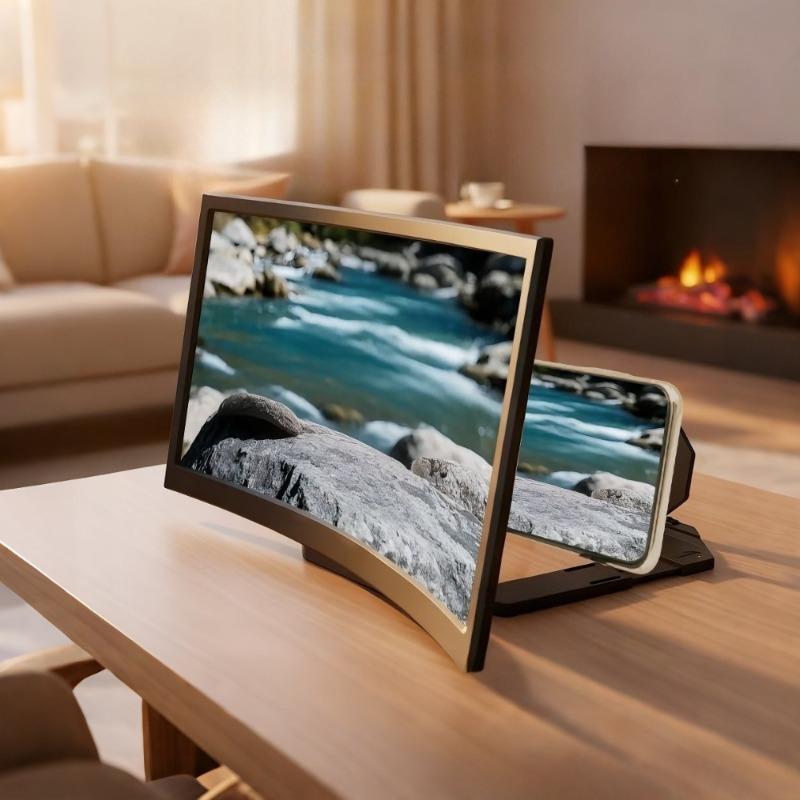 12 Inch 3D Phone Screen Magnifier Stand - Ultra HD Anti Glare & Blue Light Filter for Movies,Portable Personal Cinema Experience