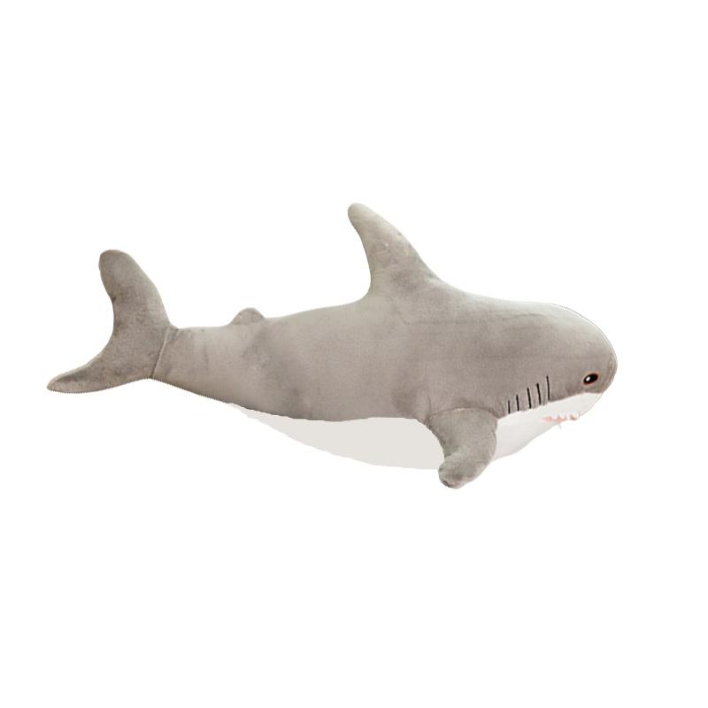 

Shark 3d Stuffed Animal Toy Cushion Pillow For Home Decoration Kids Gift 30cm серый