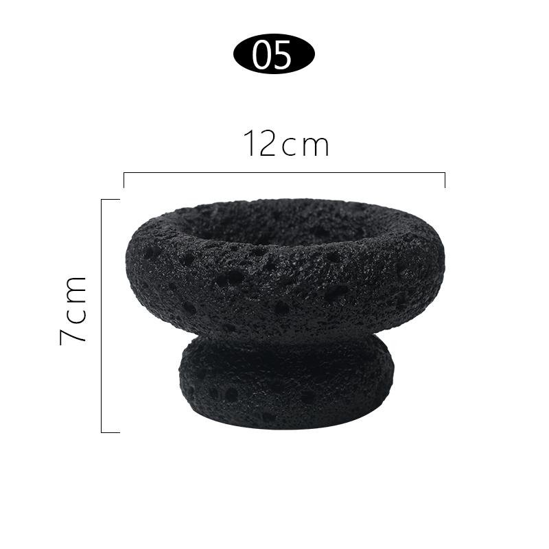 Cement Mini Flowerpot Imitation Volcanic Stone Candle Container Personality Textured Cactus Green Plant  Bonsai Flower Pot