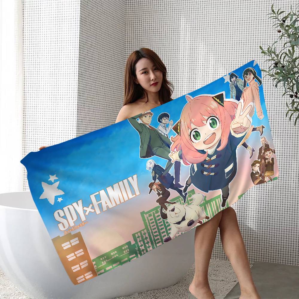 Comedy Anime Spy X Family Microfiber Blanket Quick Drying Beach Towels Oversized Printing Super Absorbent Pool Towel Blanket