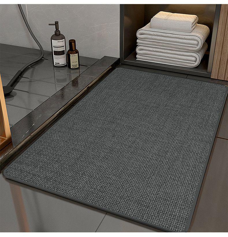 Linen Diatomaceous Earth Non-Slip Bath Mat: Strong Water Absorption, Anti-Fall Design for Bathroom and Washroom