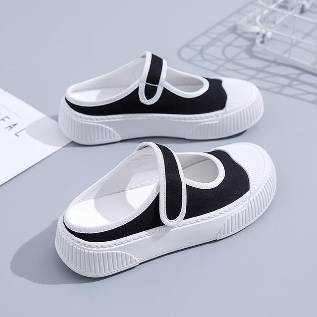

Новые модные летние полуботинки белого цвета, дышащие повседневные женские туфли, удобные дышащие переносные женские тапочки 39 чёрный