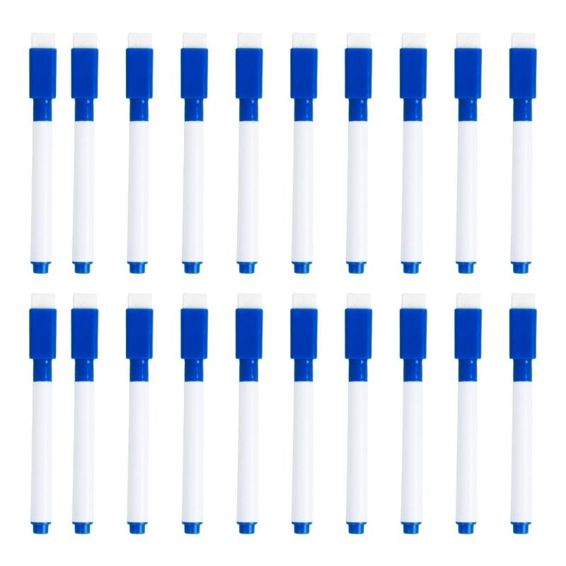 20 Pcs Whiteboard Pens Quick-Drying Whiteboard Markers Erase Marker with Eraser Caps for Office School and Home Use