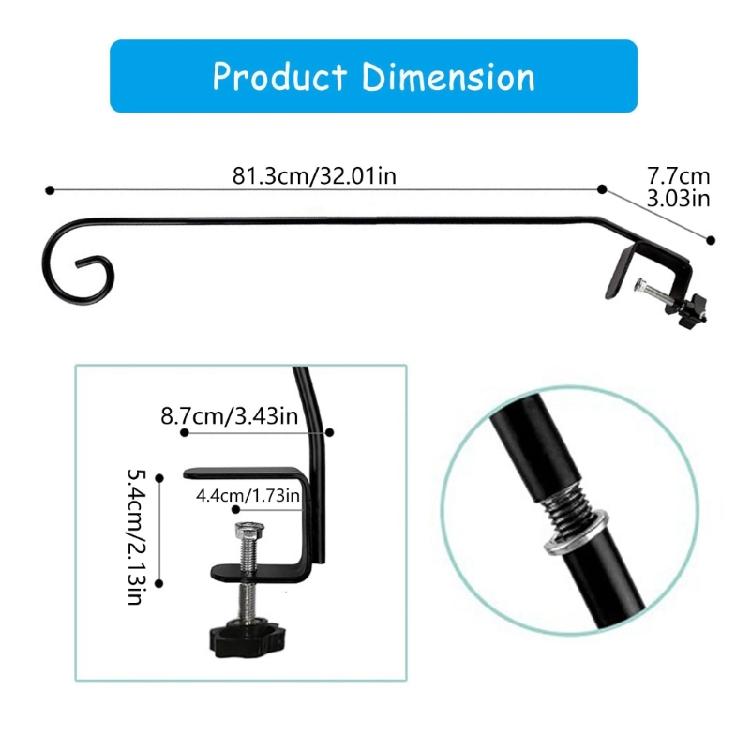 Weatherproofed Hook Outdoor Hook Metal Wall Hanging Basket Hook Practical Hook for Garden Decoration Wind Chimes