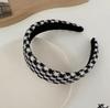 Retro French Wide Skull Top Sponge Headband for Women - Milk Coffee Color Hair Accessory