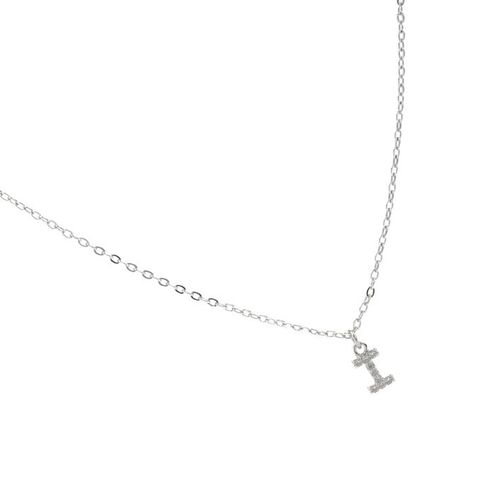 Collier Luxenter Avec Zirconium Brillant Argenté - Alphabet I