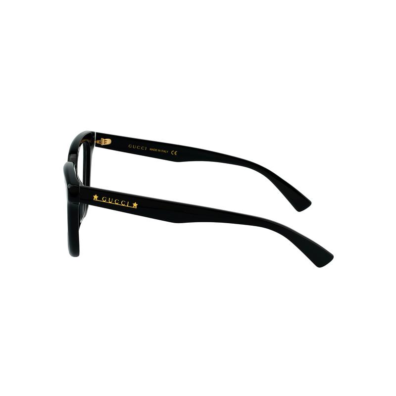 Gucci Comfort Side Temple Letters Square Optical Frame Women's Black