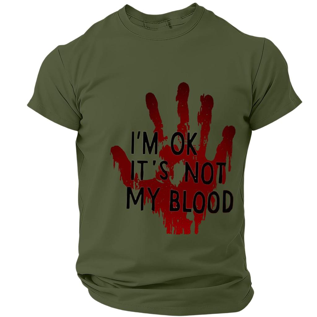 Men's Casual Short Sleeve Halloween Print T-Shirt - Lightweight Breathable Round Neck Top