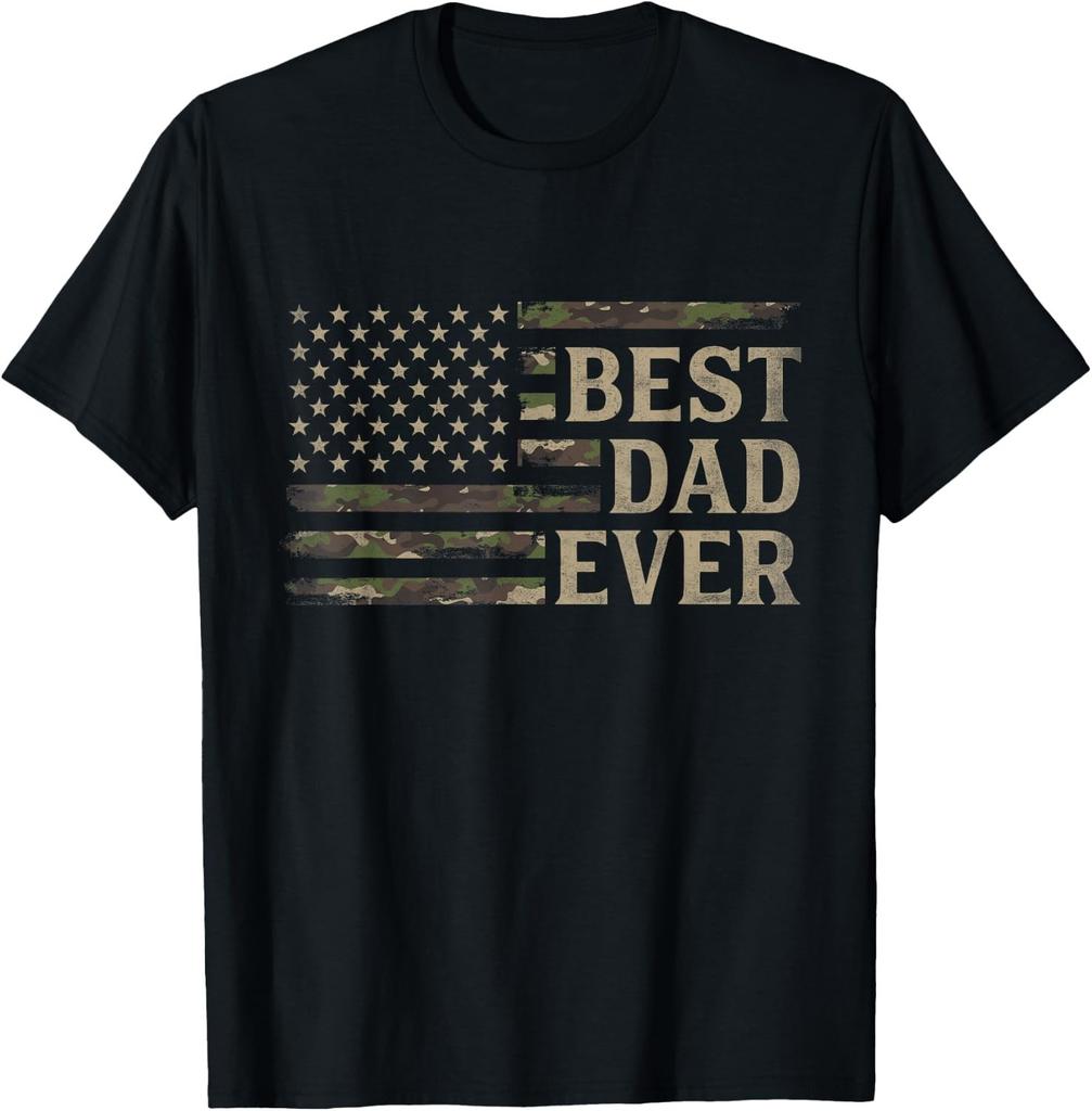 Camo Best Dad Ever Camourflage USA Flag Fathers Day Tee Gift Unisex T-Shirt