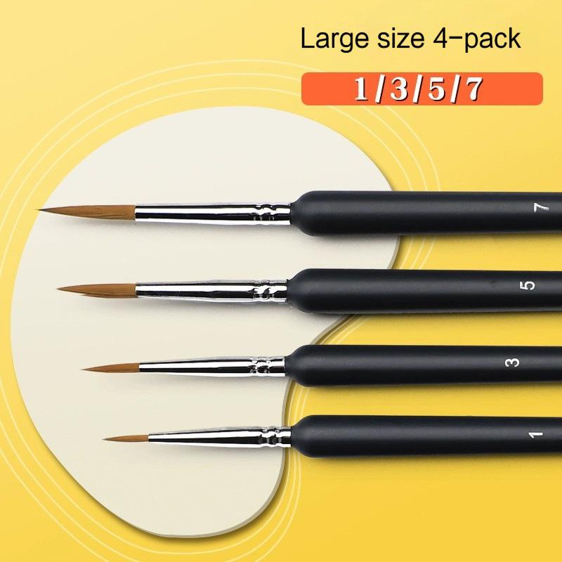 Borrence Miniature Hook Line Pen Art Paint Brushes 4/5/8/10/11pcs for Gouache Acrylic Watercolor Oil Paints Artists Hand Painted