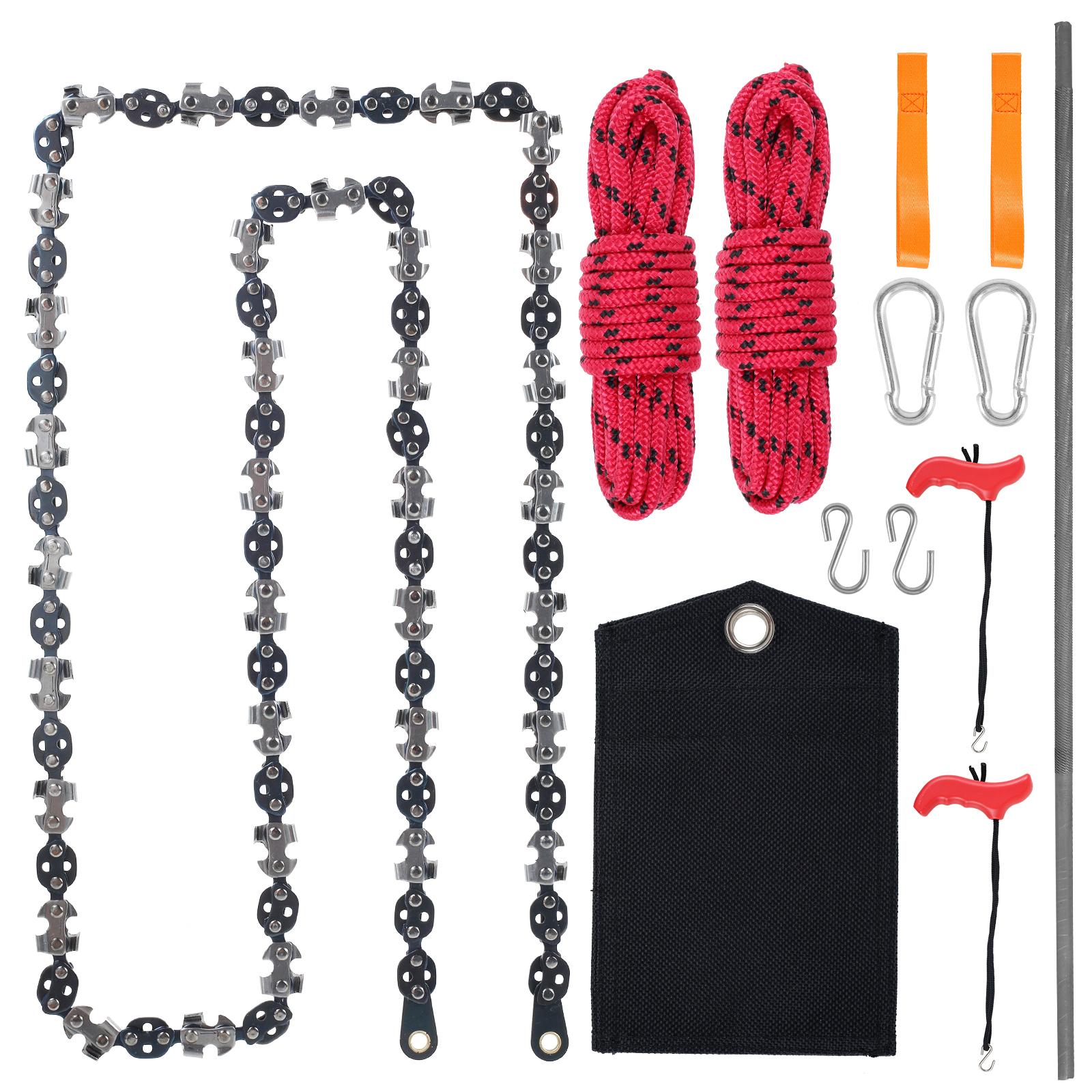 

53-дюймовая ручная цепная пила с канатом, острая ручная цепная пила для обрезки веток деревьев с 68 зубьями, складная карманная канатная цепная пила, инструмент для резки деревьев