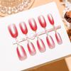 B012 Autumn Pomegranate Red Cat Eye Gradient Nail Stickers