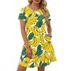 Dresses For Women Short Sleeve Print Round Neck Casual Dresses Waist Dress With Pockets