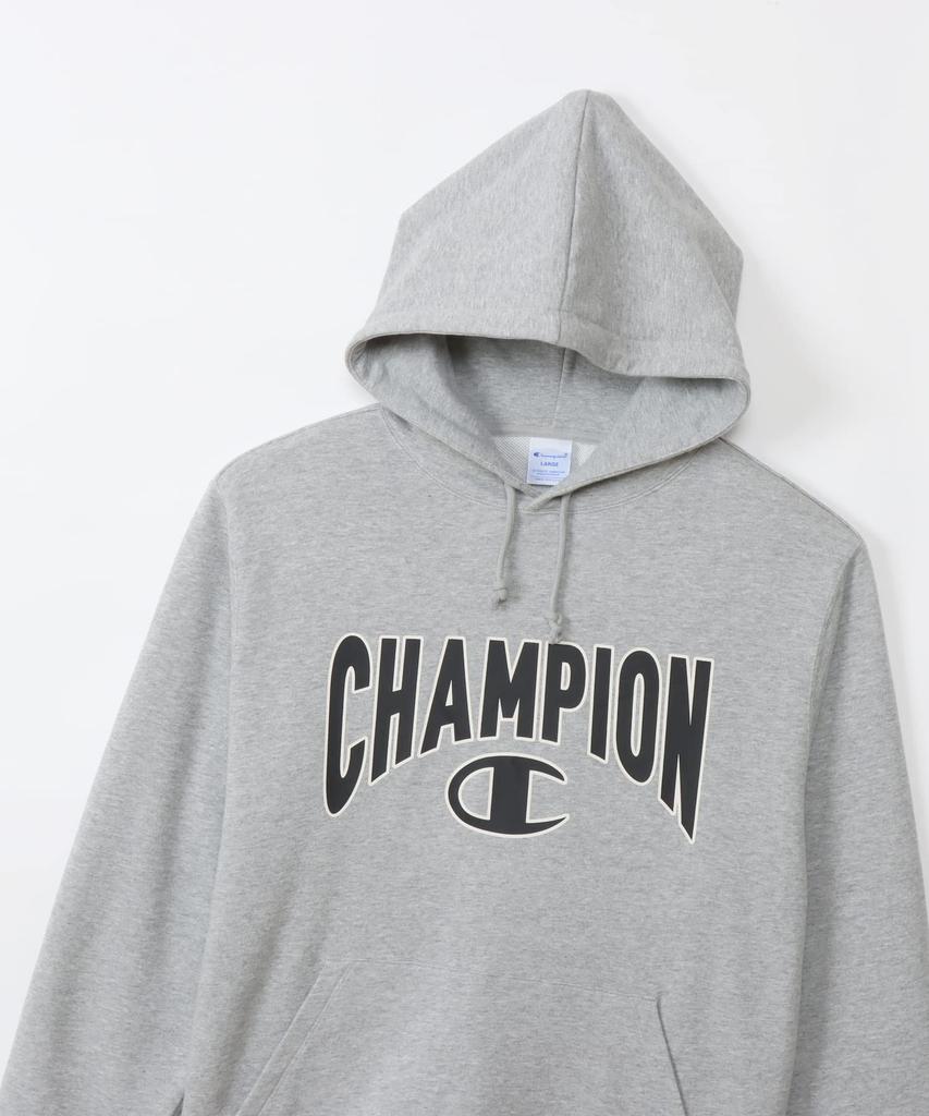 Kapuzenpullover Langarm Baumwolle USA Big Logo Kapuzenpullover Basic Oxford Grau S [Champion] C3-Y120 Herren