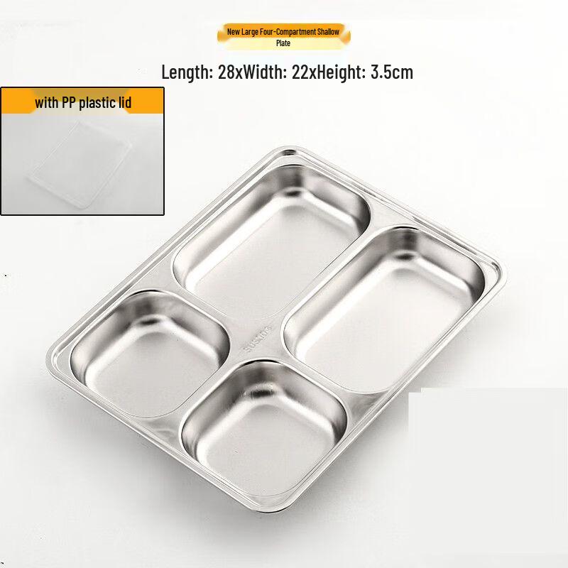 Tangyu 304 Stainless Steel 4-Compartment Meal Tray