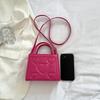 Elegantní Retro Jednobarevná Mini Kabelka Všestranná Korejský Styl Vzor Srdce Láska PU Kůže Crossbody Taška přes Rameno pro Středoškolačky
