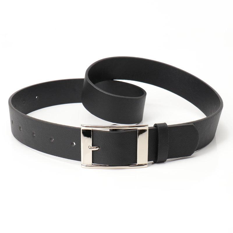 Новый квадратный ремень из ПУ женский универсальный джинсовый ремень модный простой повседневный стиль женский ремень чёрный