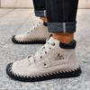 2025 Autumn/winter Men's Casual Shoes Short Boots Mid Top, Large-sized Handmade Ankle Boots Work Boots