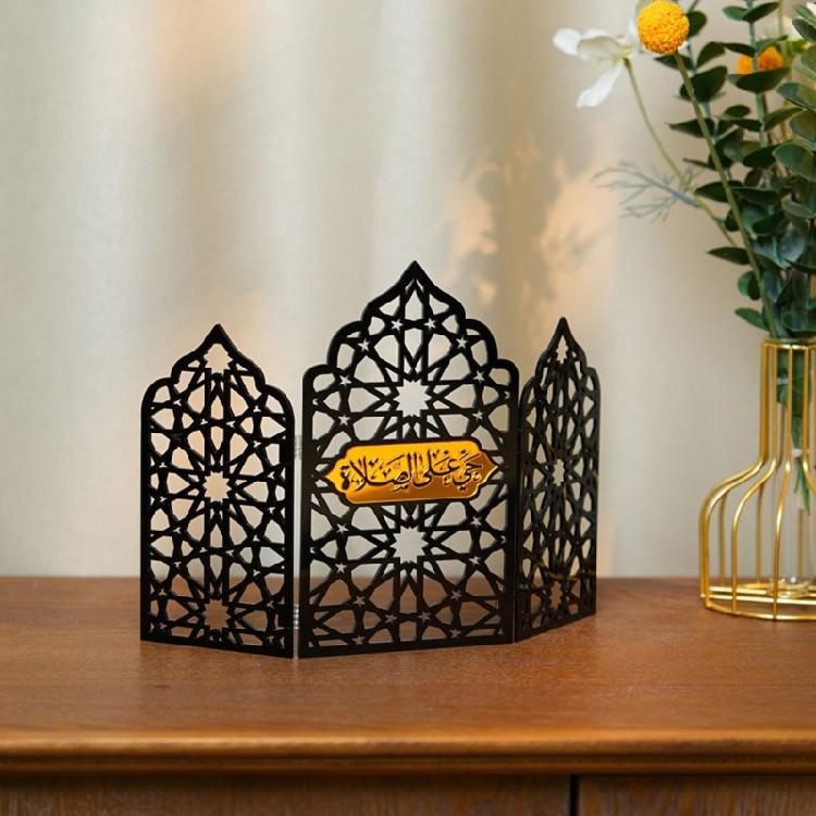 Исламские культурные украшения Акриловые замки Мини-складной экран Рамаданский орнамент для дома, офиса, рабочего стола Улучшение Подарок