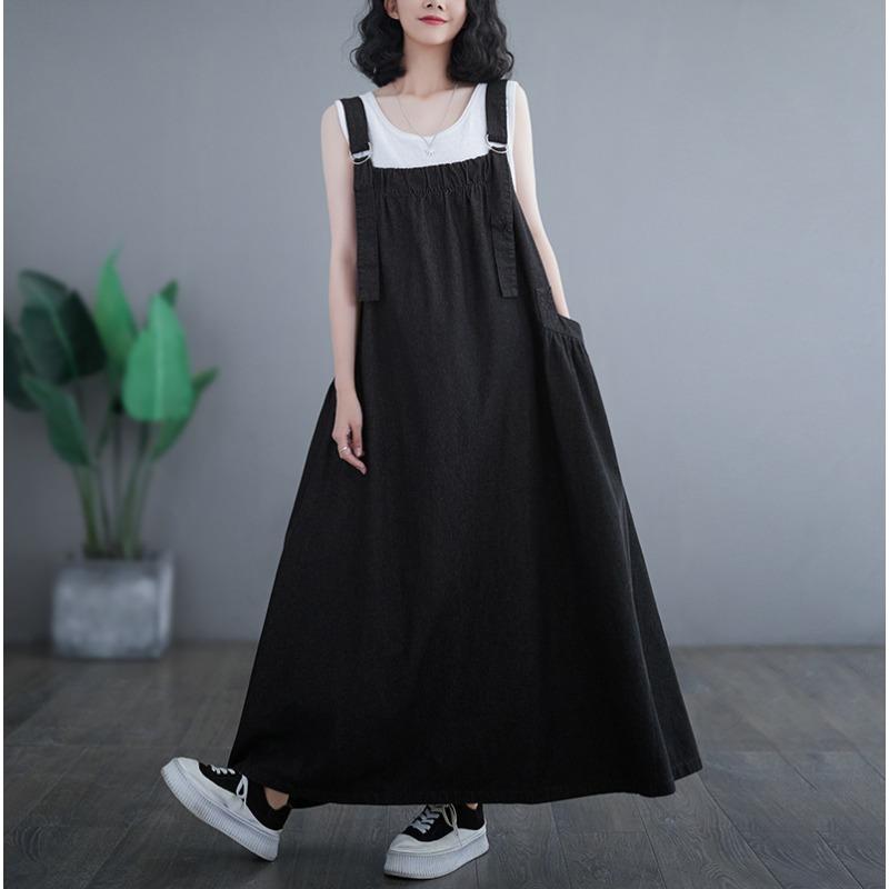 Mid-length Pendant Skirt Women Loose Denim Pendant Skirt Swing Dress