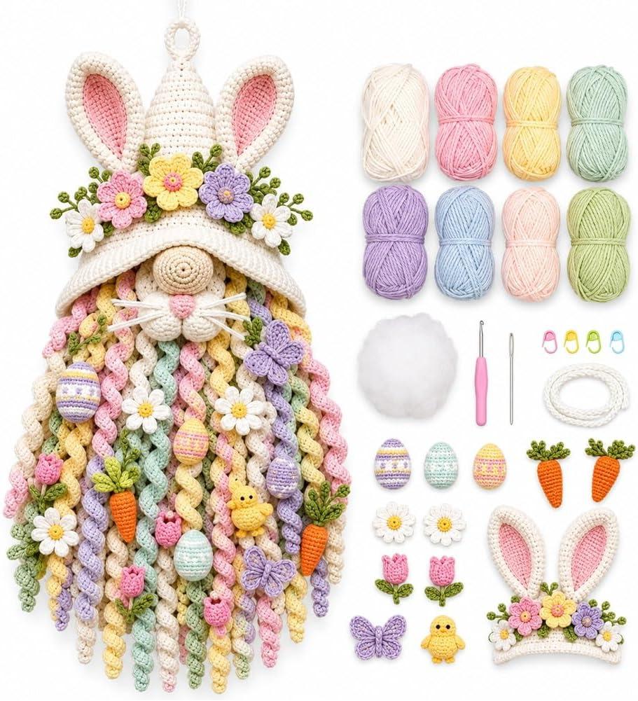 DIY Seasonal Crochet Kit, Handmade Knitting Craft Set for Table & Door Decor