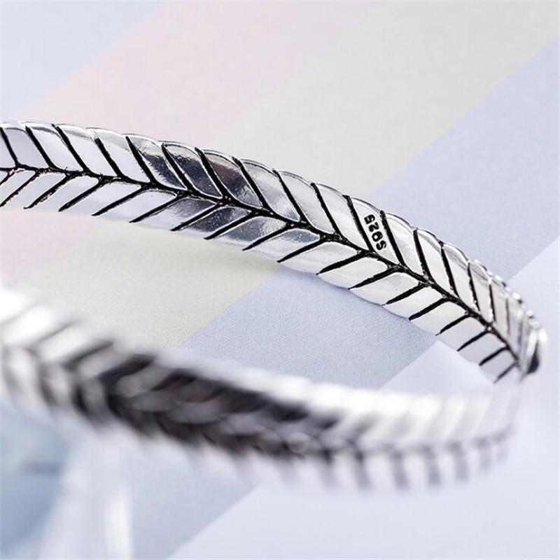 New Snake Grain Creative Braided Bracelets 925 Sterling Silver Jewelry Personality Leaf Exquisite Popular Bangles Sl078