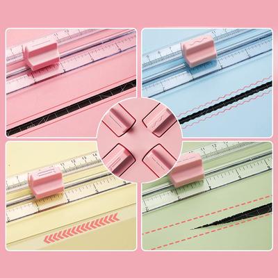 4-In1 Manual Paper Trimmer Multi-Functional Handheld Craft Paper Cutting Tool Press-Type Scrapbook Cutter Hand-Cutting Art Tools