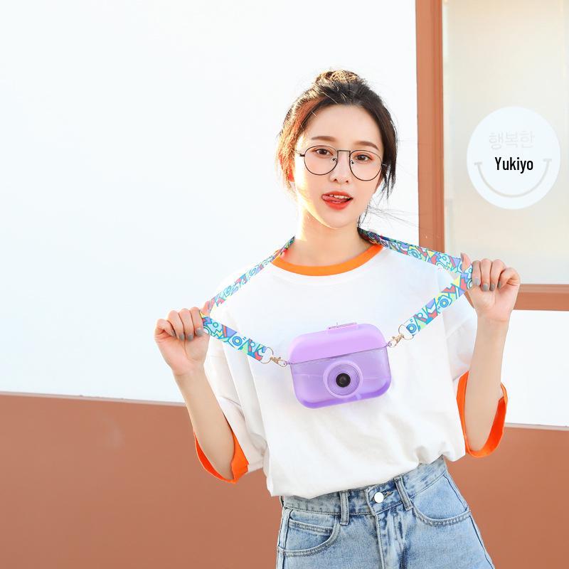 Creative Kids' Camera Straw Cup: Portable, Cute, Outdoor Juice & Water Bottle with Strap