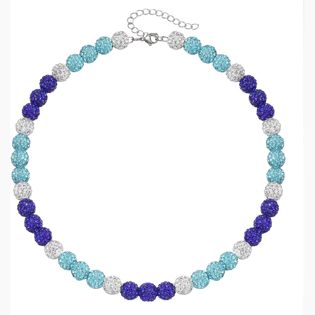 Men'S Colorful Diamond Ball Necklace Hip Hop Athletic Ball Fashion Athlete Star Jewelry