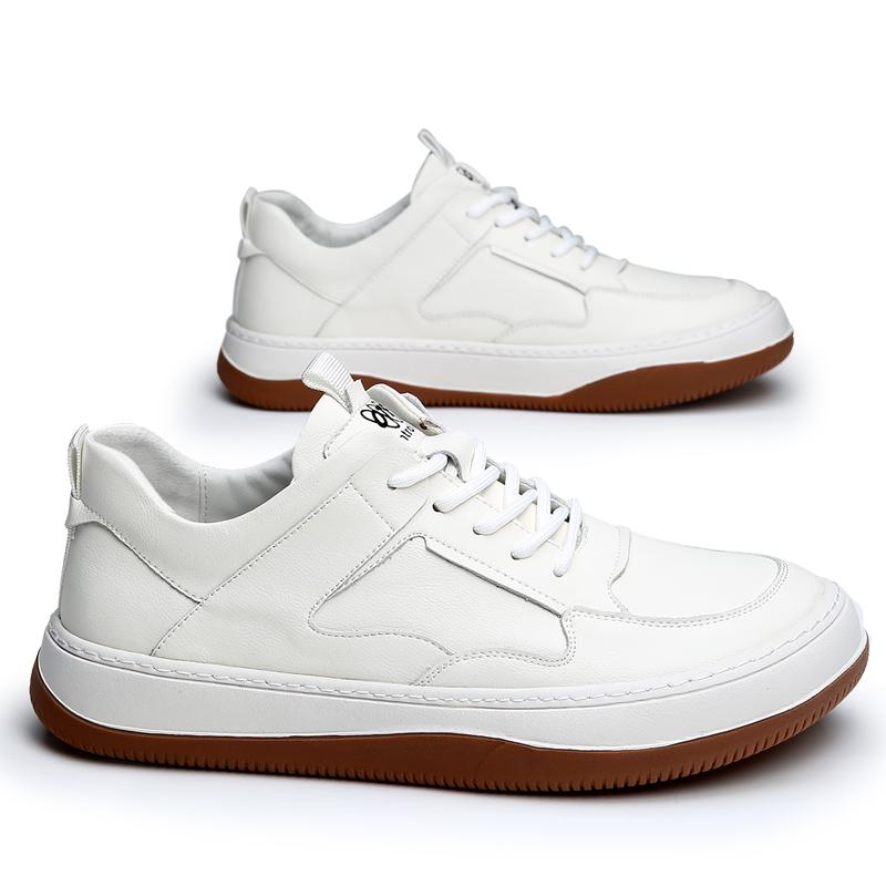 

Высококачественная повседневная кожаная обувь Модный минималистский стиль Молодежная спортивная обувь для мужчин на открытом воздухе удобная для ходьбы Белые туфли 44 белый