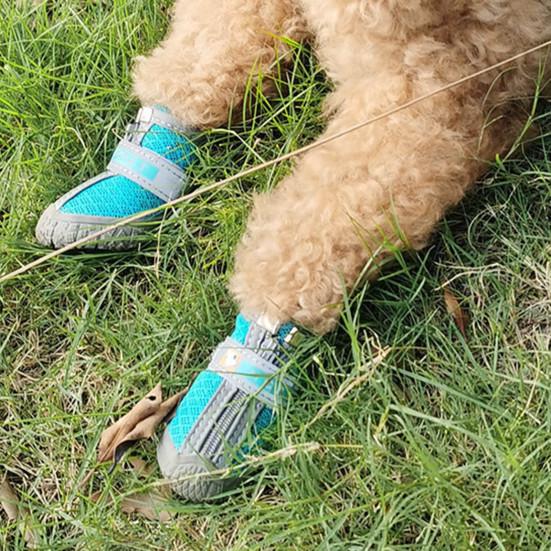 4Pcs Pet Shoes Lightweight Wear-resistant Breathable Fashion Dogs Mesh Sneakers Pet Supplies